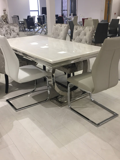 cream Marble pattern  Dining Table 1800 mm ex display