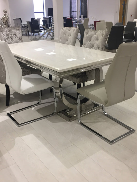 cream Arturo Arianna Marble pattern  Dining Table 1800 mm ex display