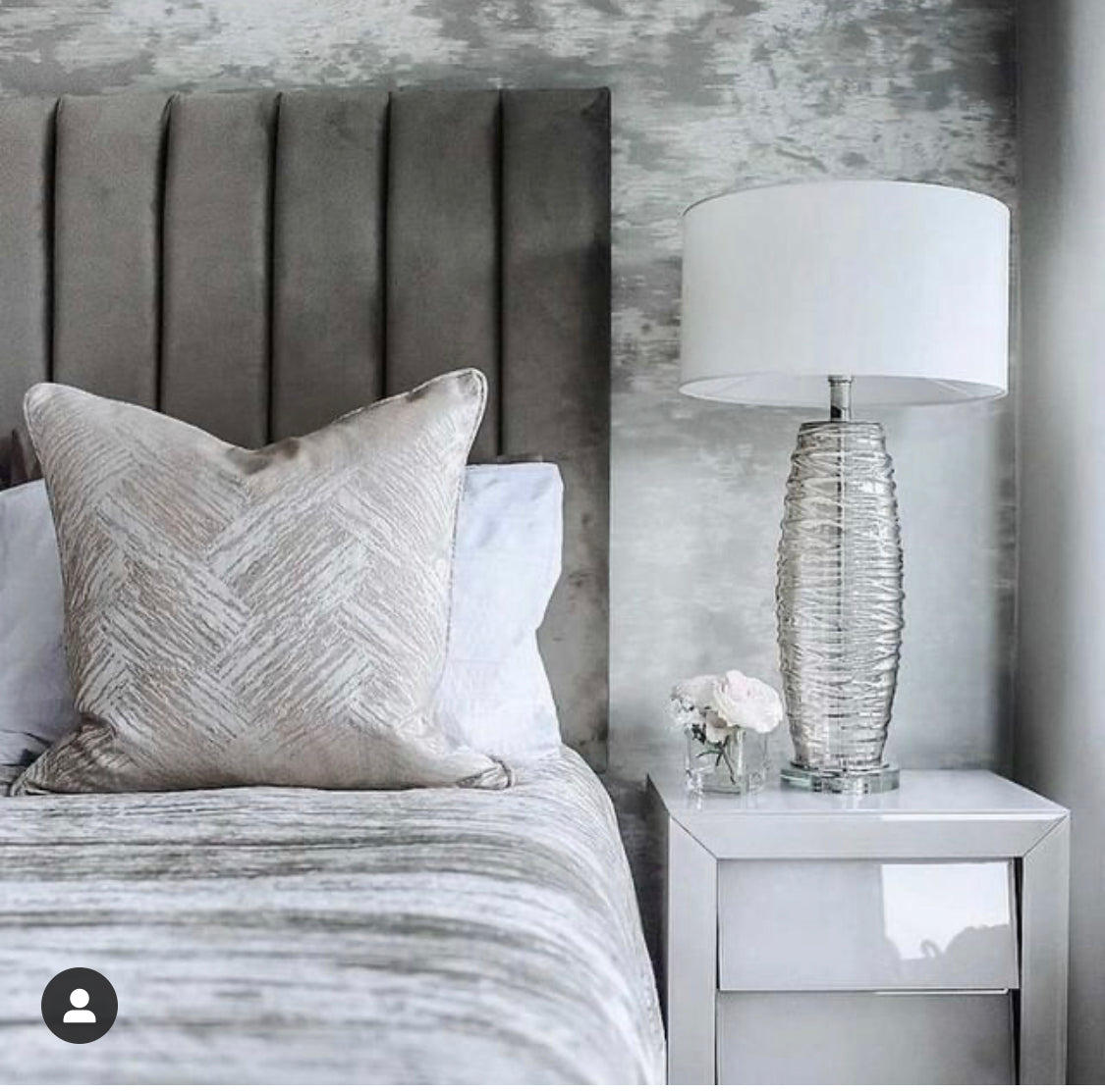 Iced bedside cabinet amato by RV ASTLEY. Designers choice