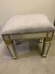 Mirrored stool with upholstered seat for dressing table. REDUCED for collection