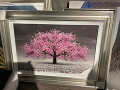 X large Blossom  tree  w fabulous frame picture small damage Clearance offer 106 x 76 cm collect instore only