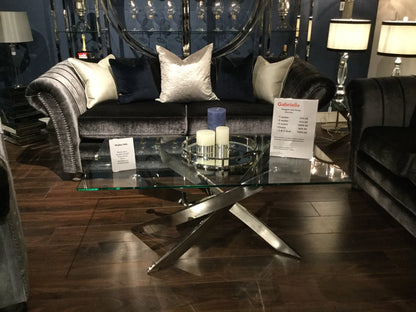 Giselle  plush velvet 1 seater charcoal last one !  Instore Purchase  view in outlet
