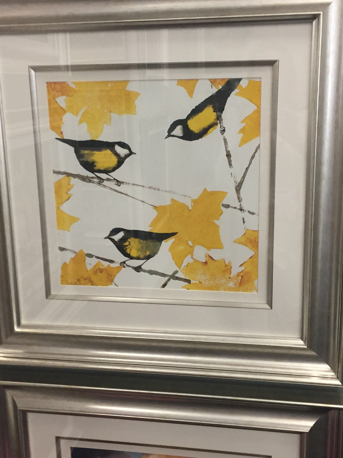Birds on Champagne wall art  Half Price frame Click n collect ex showroom