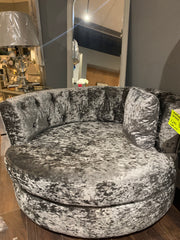Swivel velvet armchair  less than half HALF PRICE . Instore purchase only