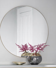 Hayley  Kensington round mirror with champagne trim