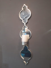 Silver mirrored candle sconce