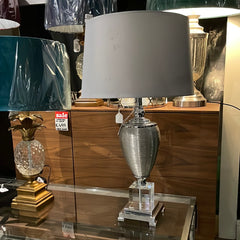 Jb2 silver table lamp w shade Instore only