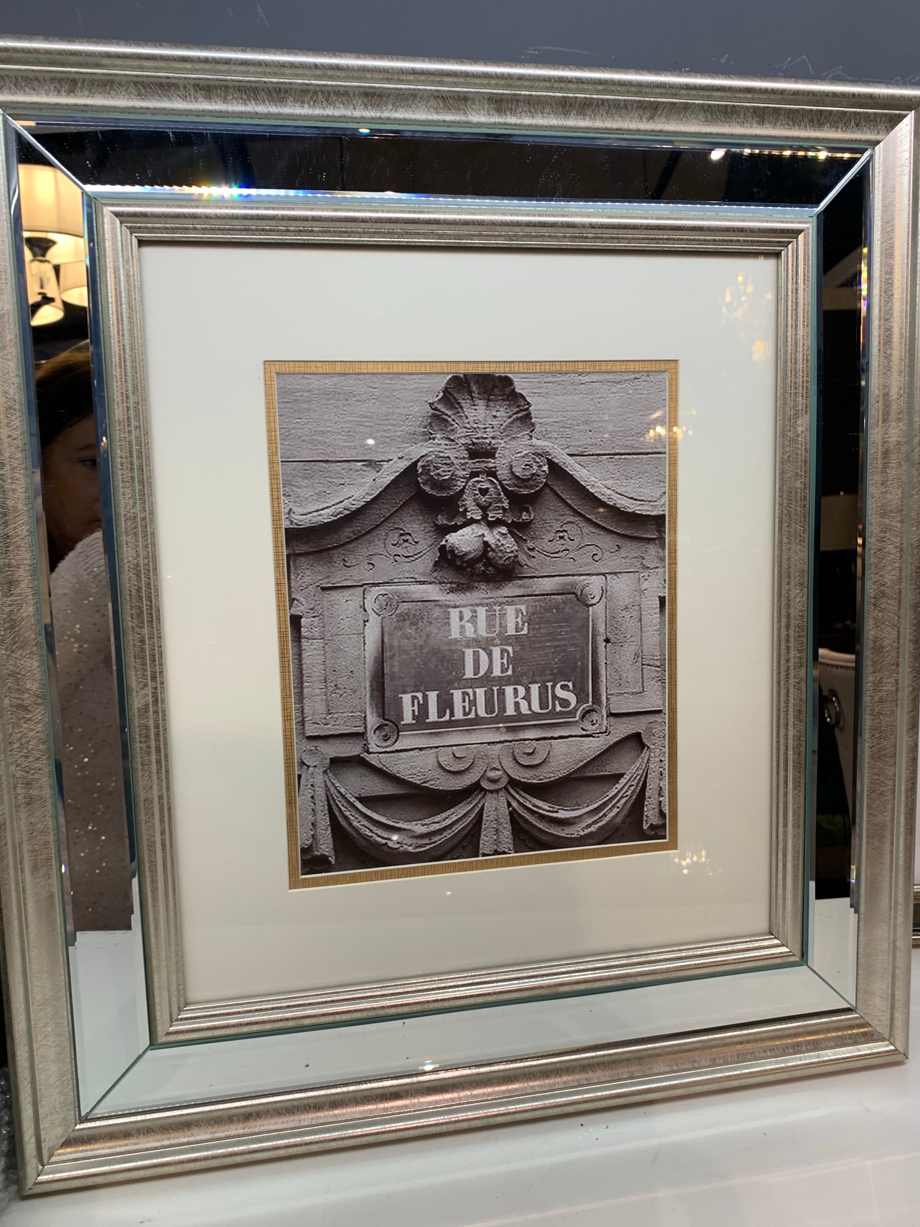 stunningly beautiful wall hanging picture frame in mirror and champagne Perfect wedding frame