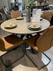 Mirabeau round  to oval extending dining table  with smart top