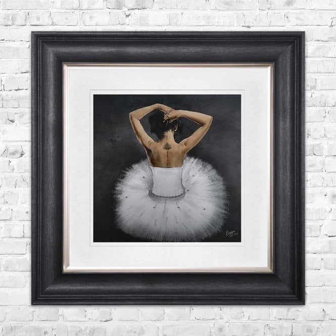 Large Ballerina pictured framed in 90x90cm  with Vegas Scoop frame reduced to clear in outlet store
