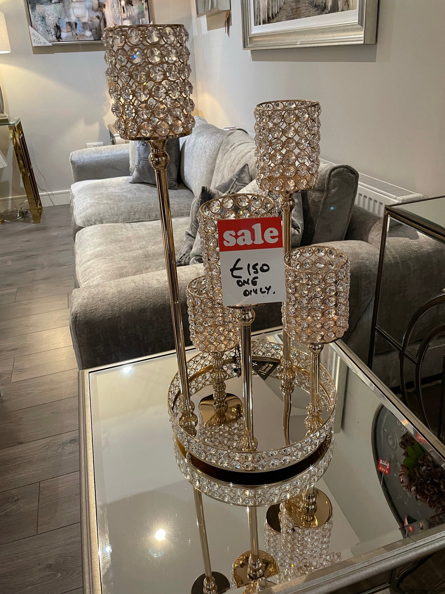 Gold 5 cup Candleabra clearance instore purchase