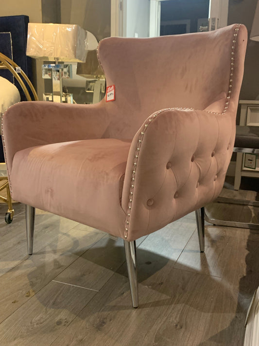 Blush  Loren  Marquess Tufted large  armchair  024 WAREHOUSE CLEARANCE for in the store purchase only
