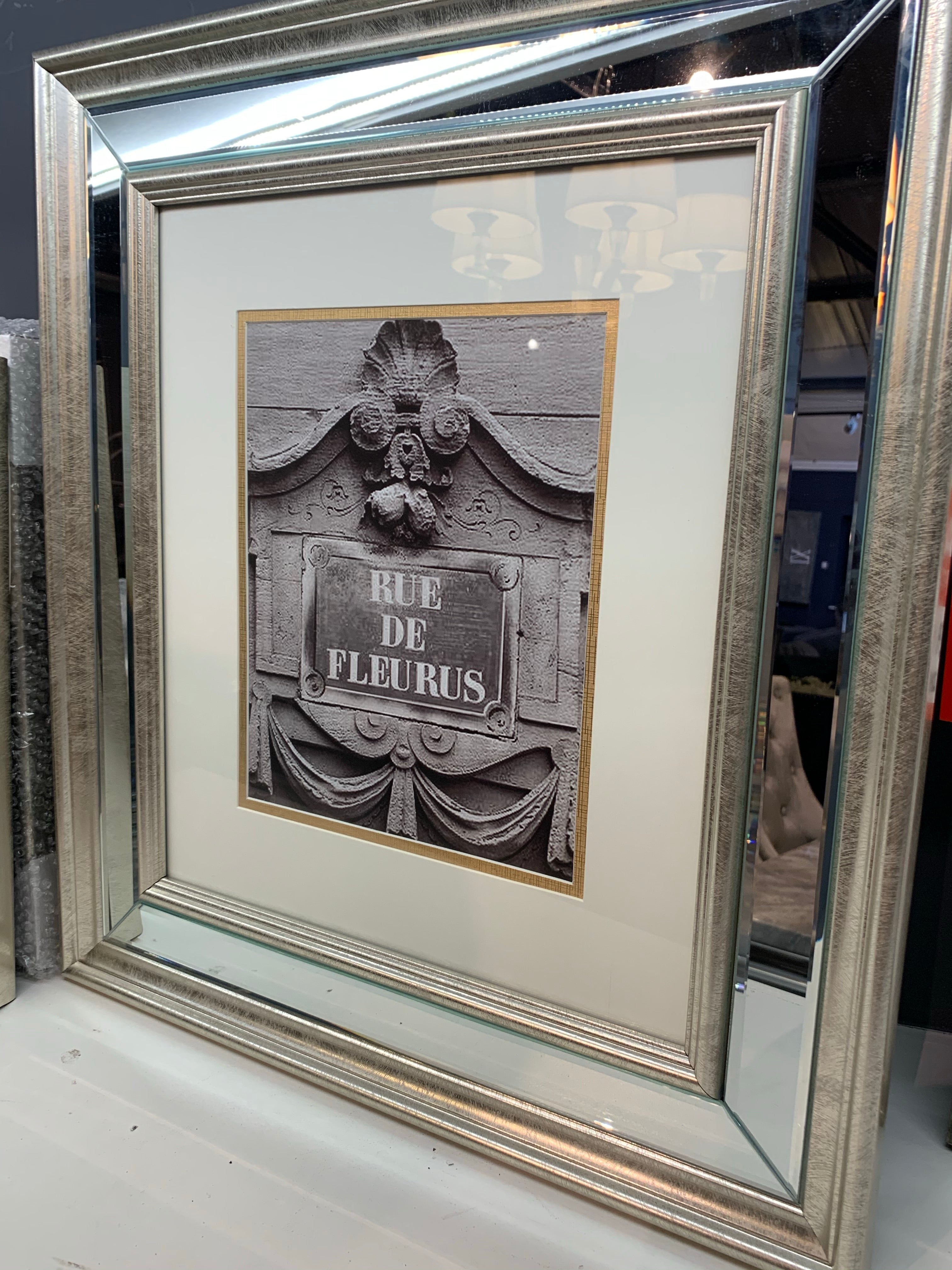 stunningly beautiful wall hanging picture frame in mirror and champagne Perfect wedding frame