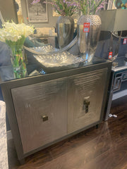 Petra Metal silver large vase with dimple top half price clearance Click. N collect.