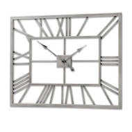 Skeleton rectangle clock in silver 59