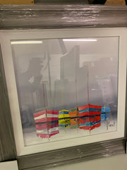 Boats reflet with grey scoop frame