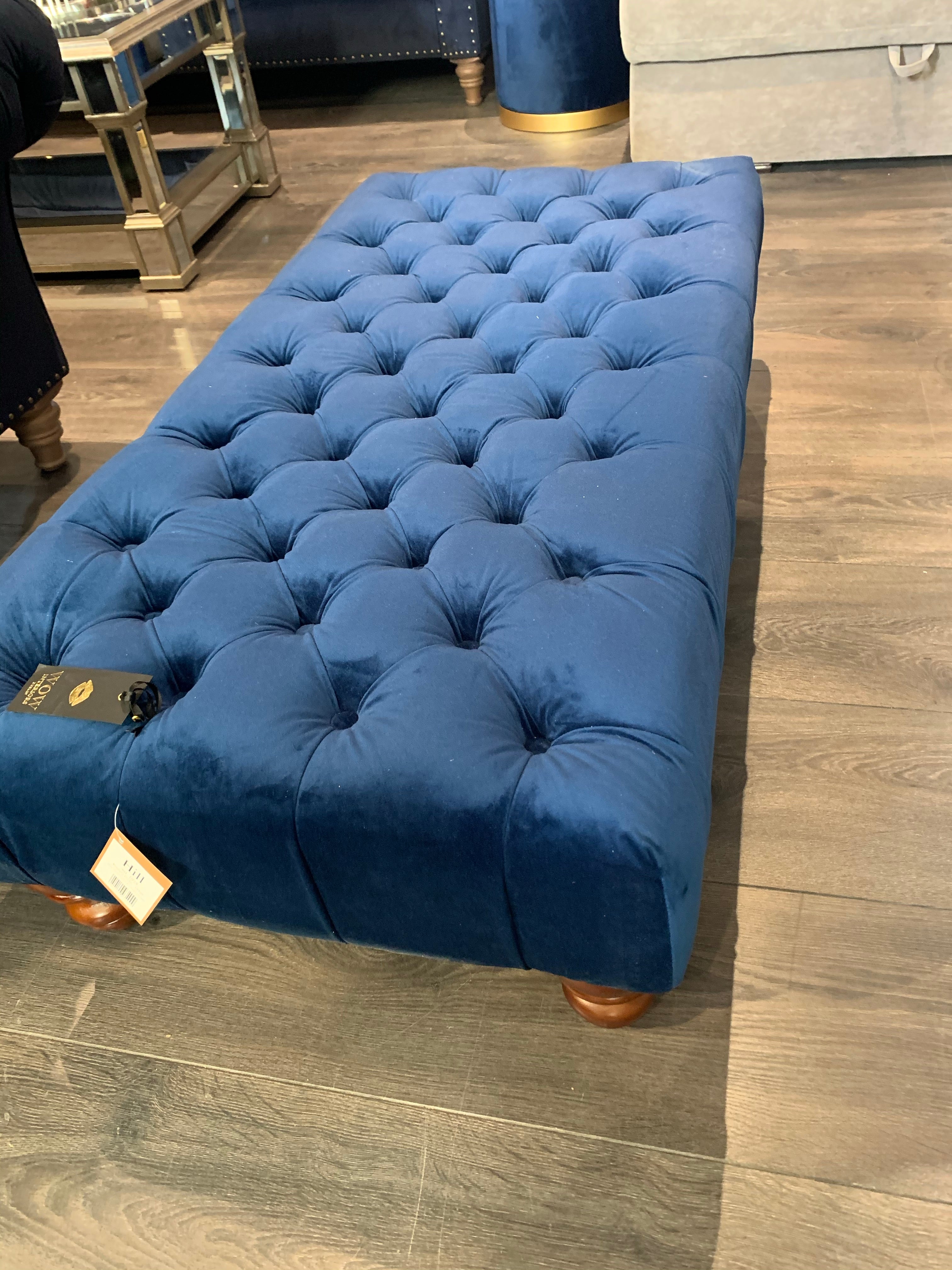 Navy Buttoned Footstool Last One available