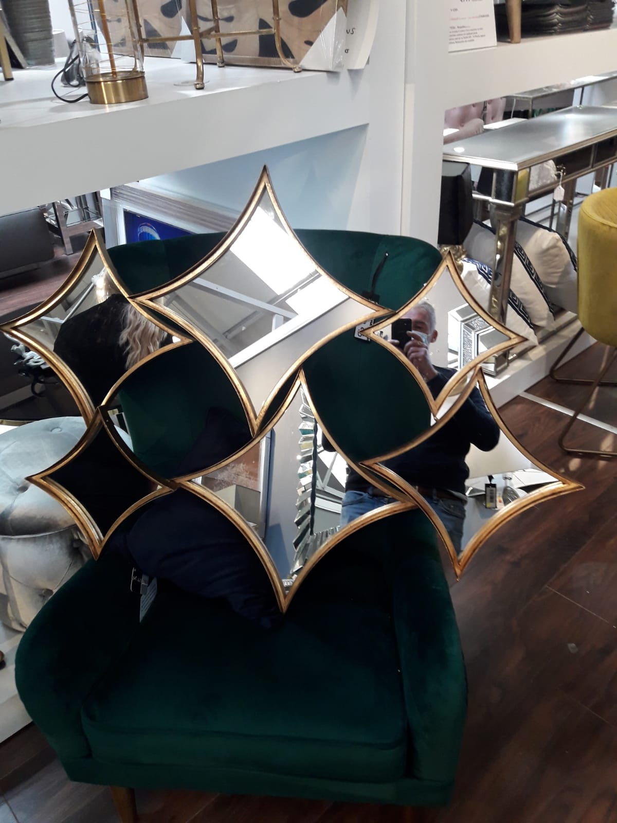 Diamond shapes mirrors wall art in outlet  Click N Collect