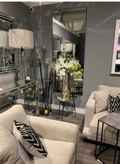 Palace contemporary 198 cm full length mirror with black metal surround