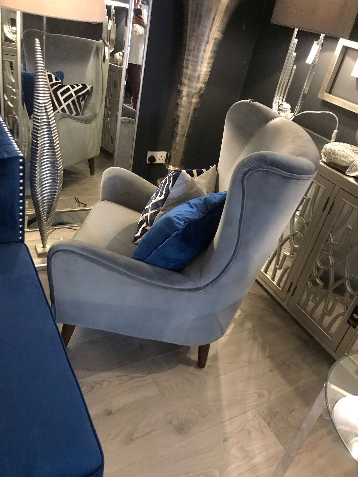 Freya occasional wingback  armchair  in grey clearance offer