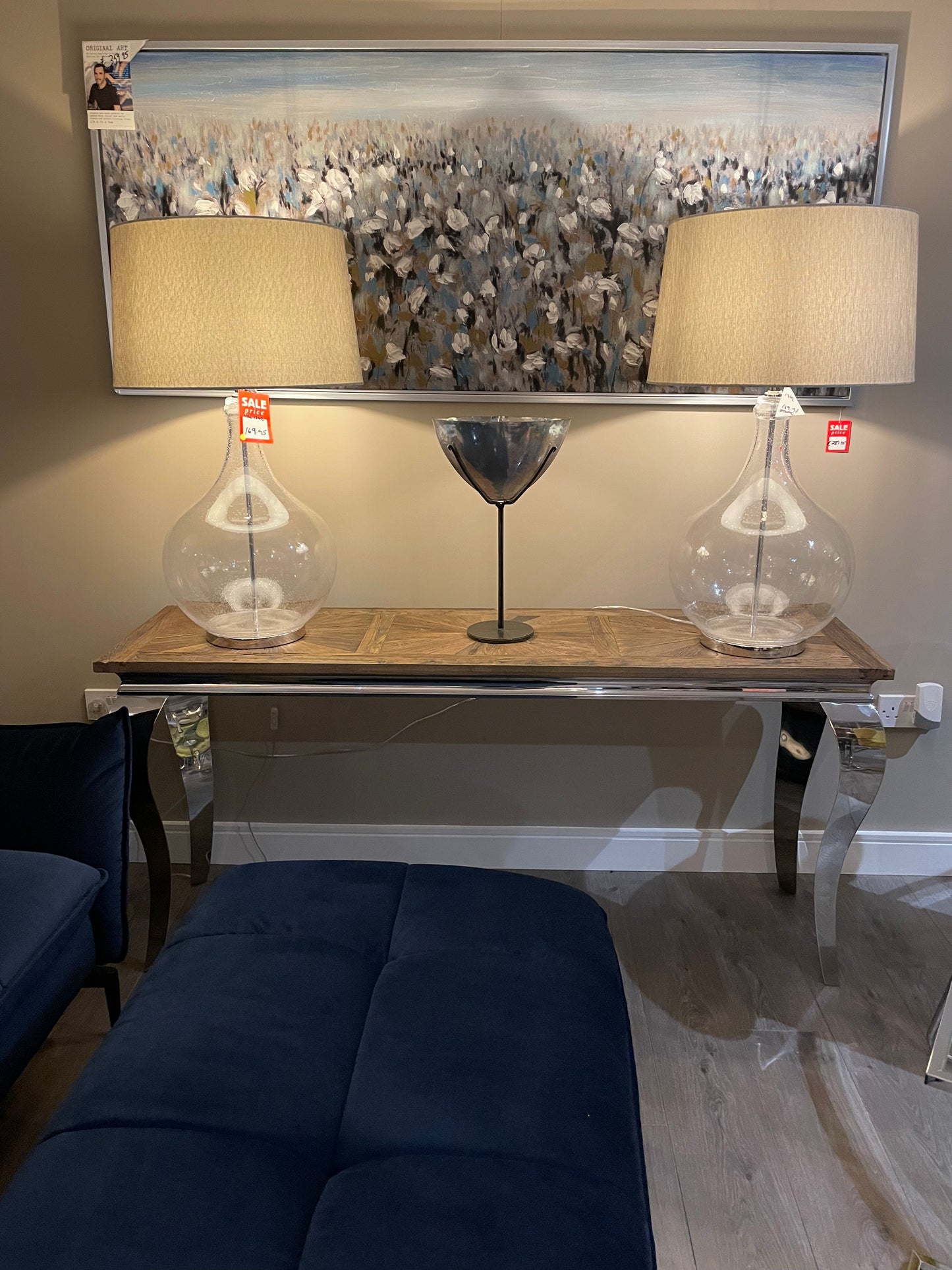 Elm Mayfair large console table with polished legs