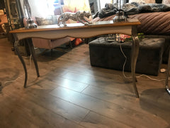 Abbie Oak and aluminium Console Table with Curved Legs was €400 view Instore