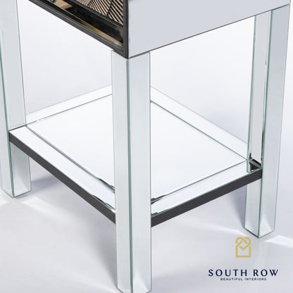 Wexford  mirrored bedside cabinet reduced Instore 1 drawers
