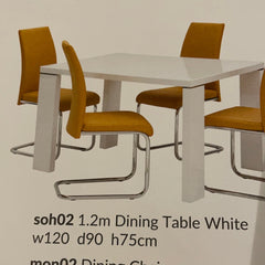 Soho 1.2 high gloss table with glass top collection only