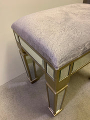 Mirrored stool with upholstered seat for dressing table. REDUCED for collection