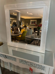 White  stepped frame mirror 75 x 75 cm REDUCED Clearance N Collect