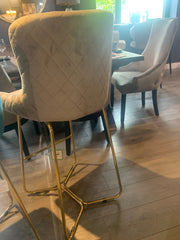 Crown Keri Bar Stools x 2   mink w gold leg for Collection only  Clearance Offer pay Instore only