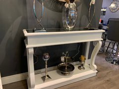Verona scroll console table  140 cm with antiqued mirrored top last one !