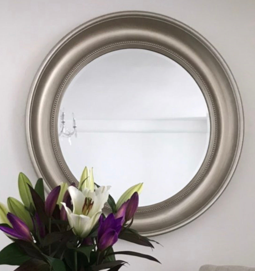 Round champagne 90 cm beaded mirror special value