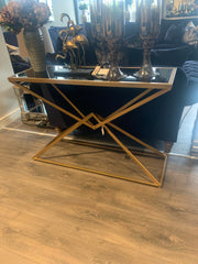 James  corseted console table in brushed bronze 100 cm reduced clearance