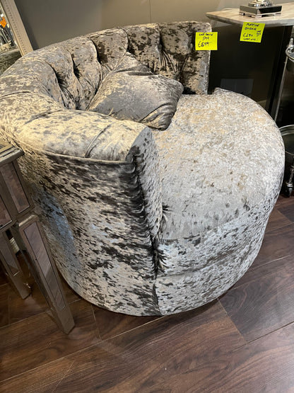 Swivel velvet armchair  HALF PRICE . Instore purchase only