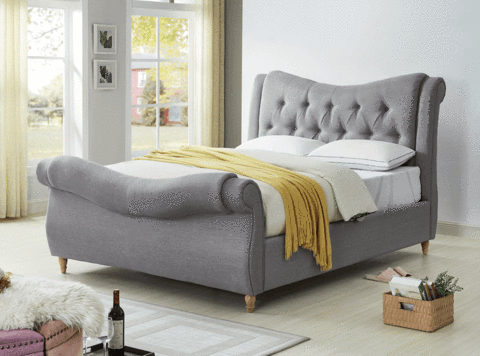 Arizona bed grey linen ! Fabulous bed on clearance ! Various