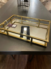 Gold tray mirrored