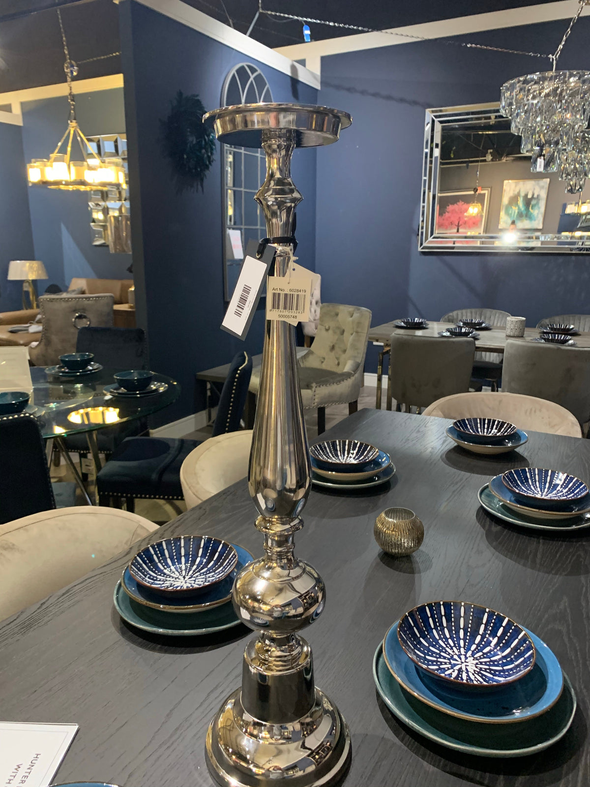 Large  silver Signature candle holder