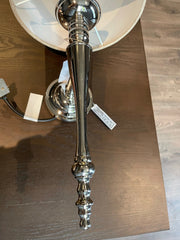 Wall light chrome silver with tan shade clearance click n collect