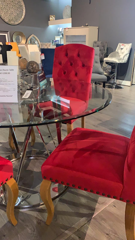Red velvet dining chair  available minimum purchase. For collection only