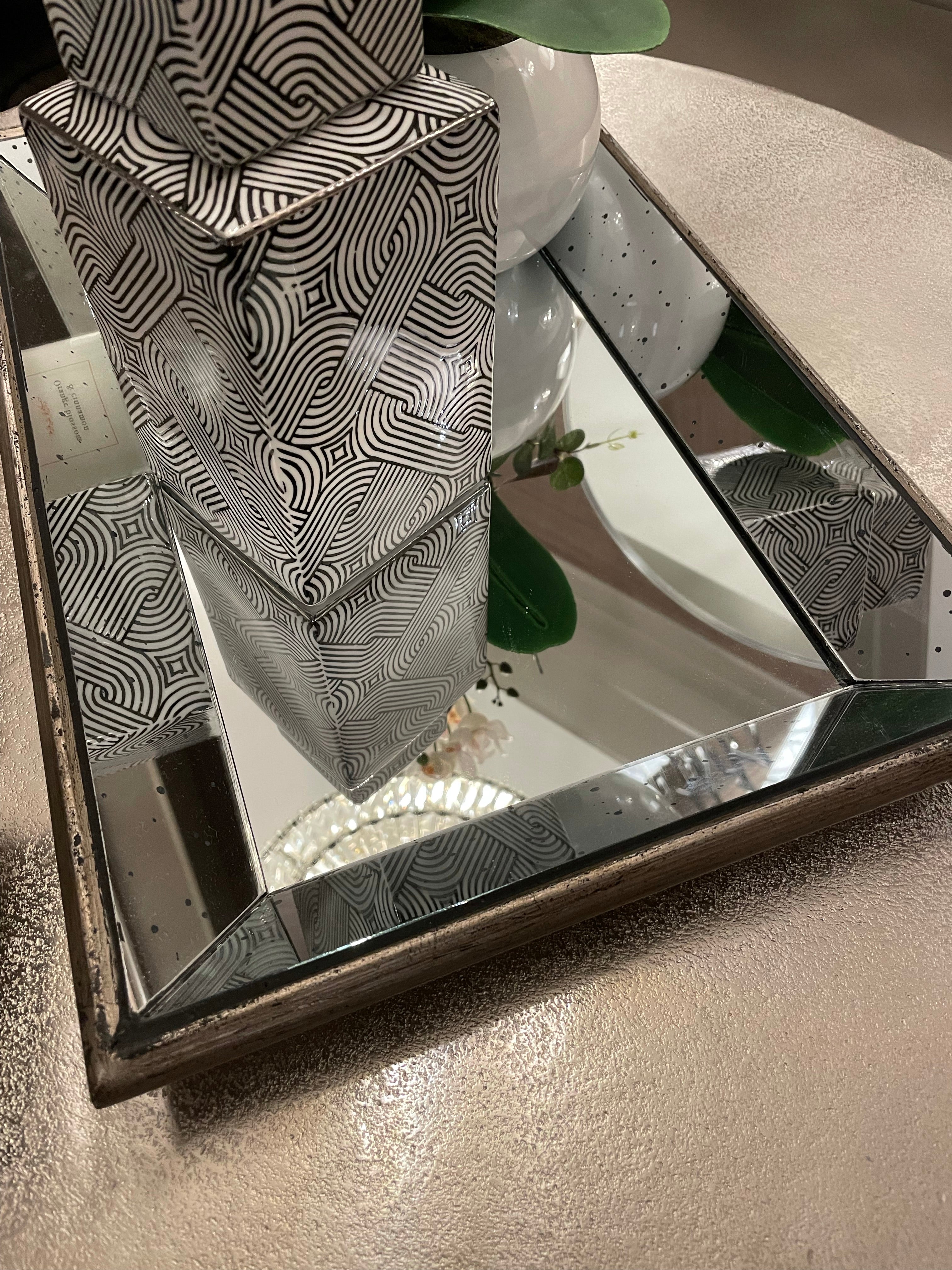 Astoria mirrored trays with antiqued appearance Click N Collect