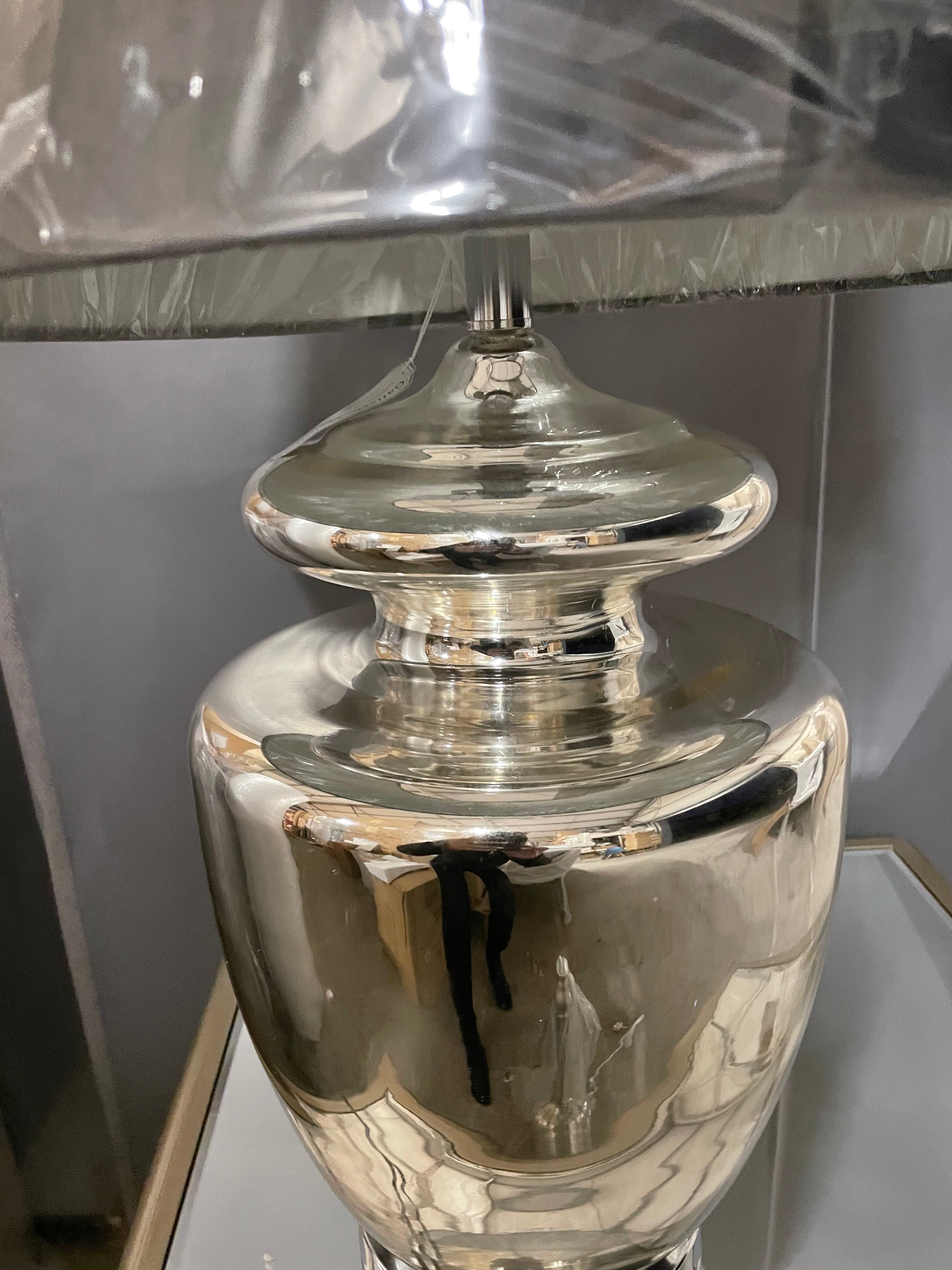 RONDA SILVER GLASS TABLE LAMP