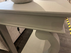 Dione  Scroll hand crafted  distressed finish console table 130cm