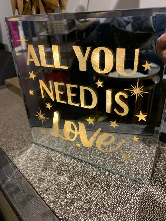 All you need is Love  light up sign   collection Click N Collect