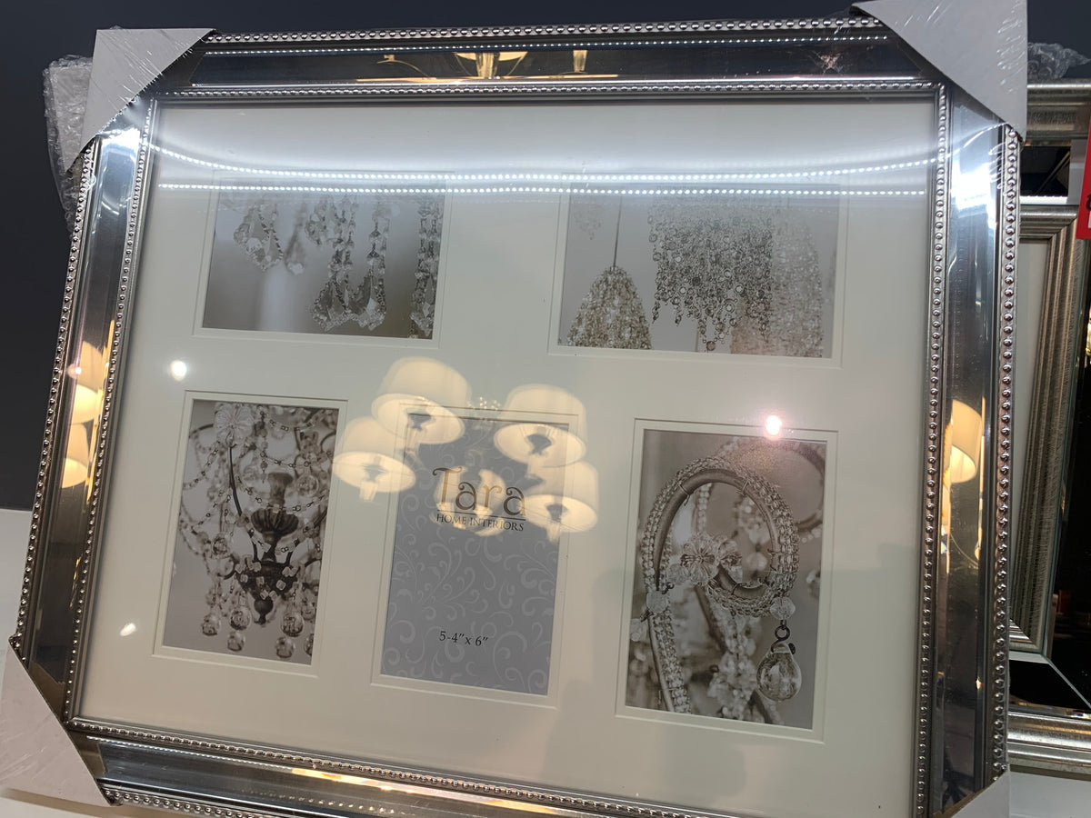 Wall hanging collage mirrored and beaded frame  162  with 5 ops Instore purchase only clearance