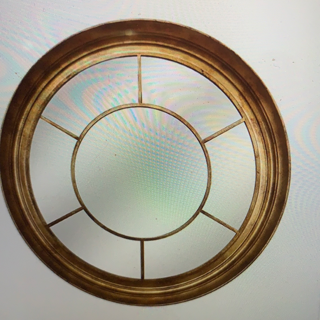 Gold round  metal window mirror
