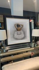 Large Ballerina pictured framed in 90x90cm  with Vegas Scoop frame reduced to clear in outlet store
