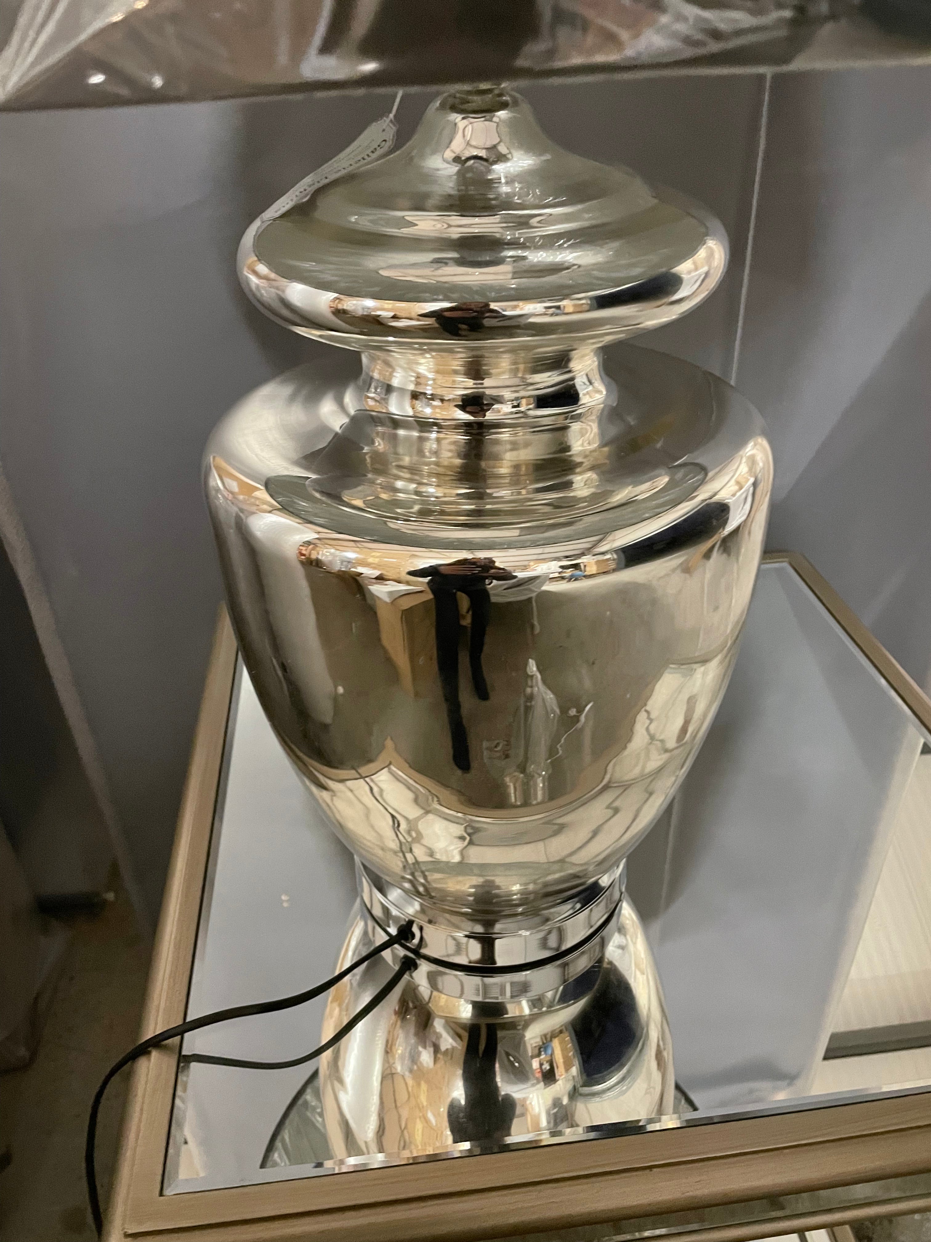 RONDA SILVER GLASS TABLE LAMP