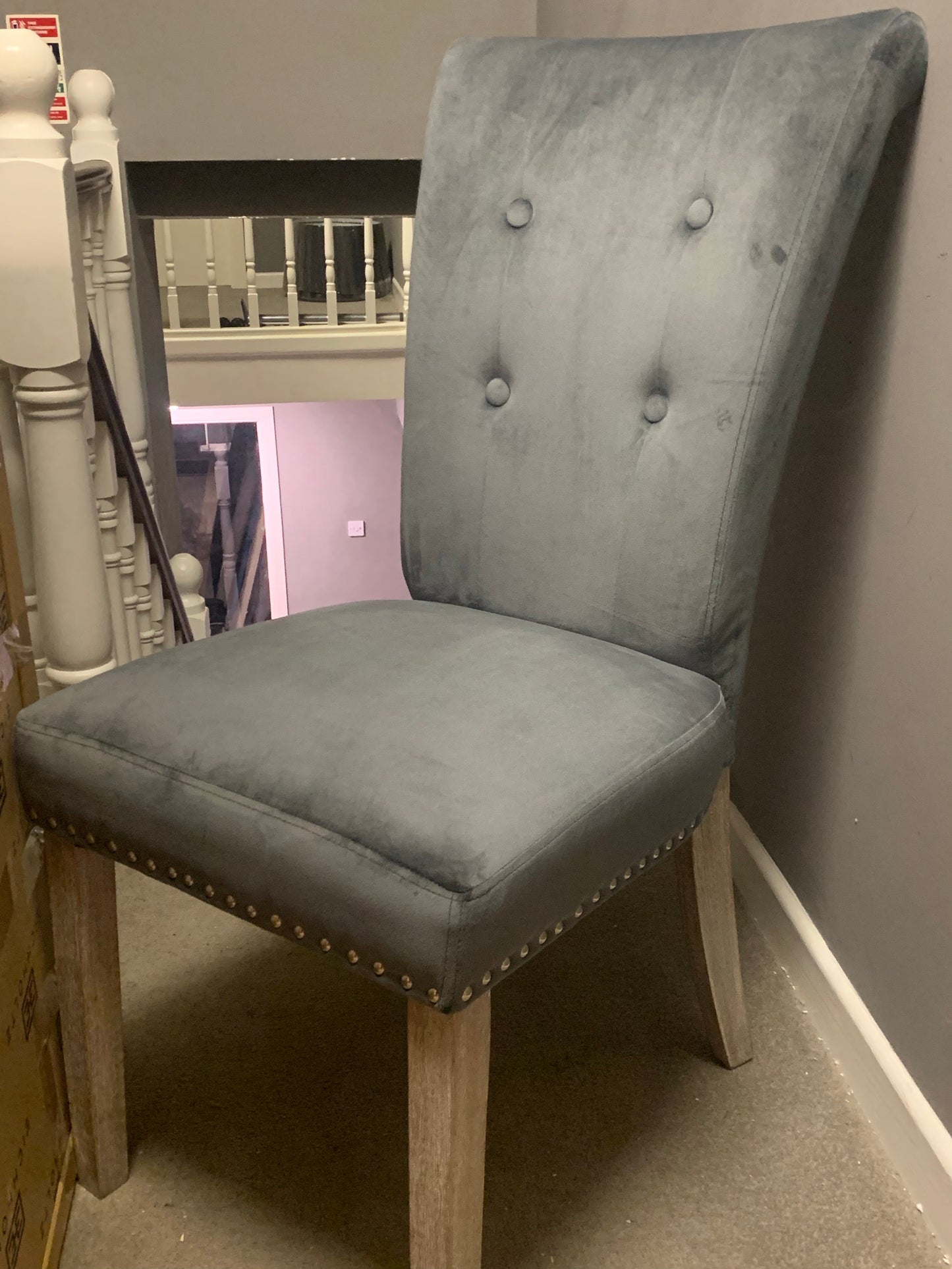 Louisa tufted velvet chairs 50 each for collection only
