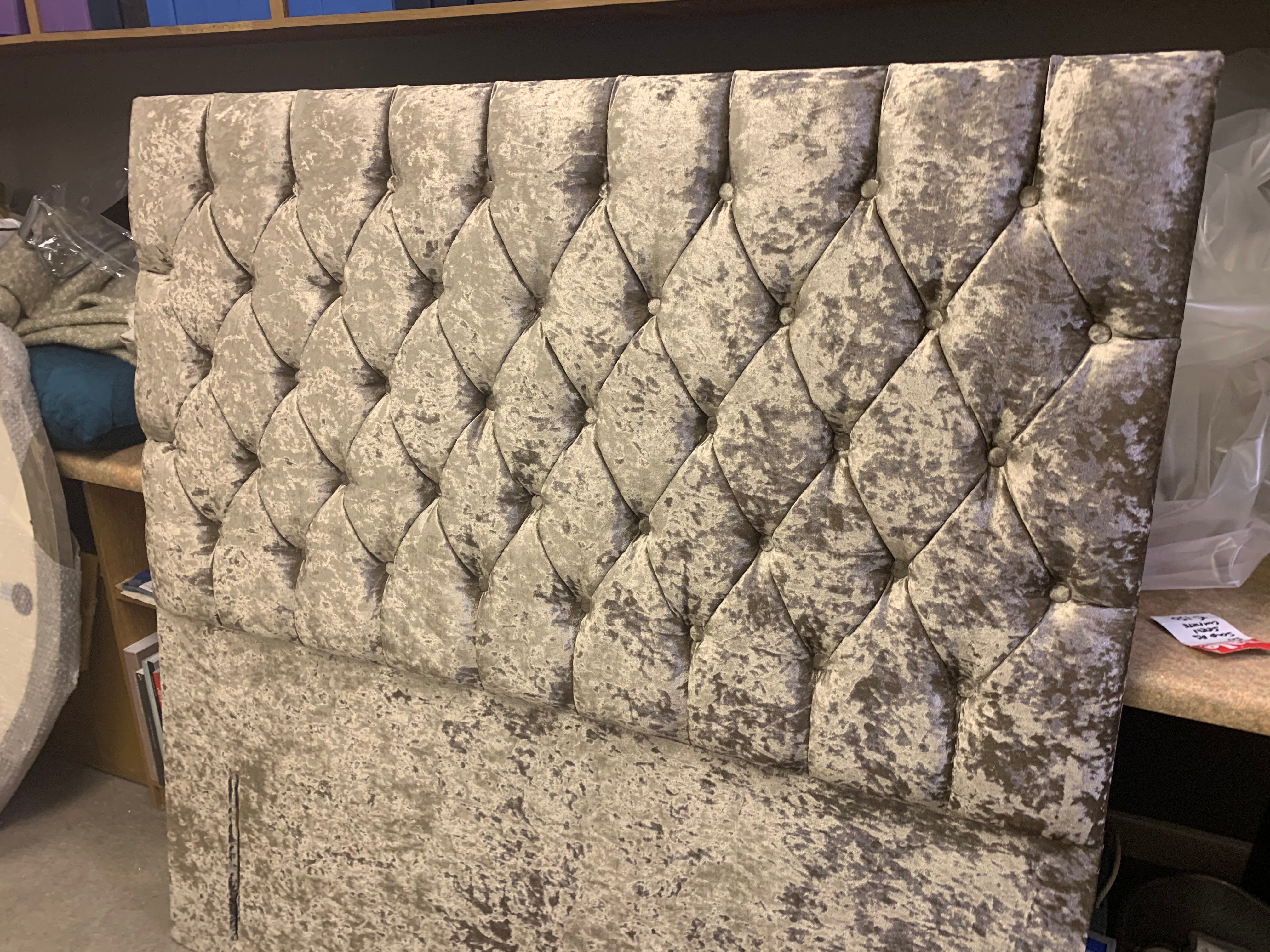 Headboards clearing all one price 150 each for collection today incl WHITE CRUSHED VELVET !